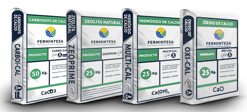 Sacos Fermintesa Hidroxido de Calcio Zeolita Natural Carbonato de Calcio